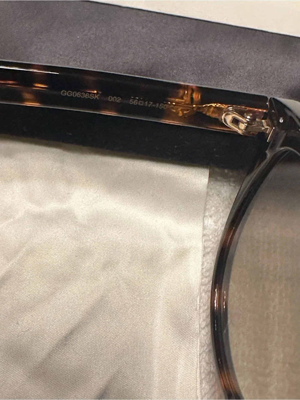 Gucci GG0636SK Havana Tortoise Sunglasses Gold GG Logo w/ Case
